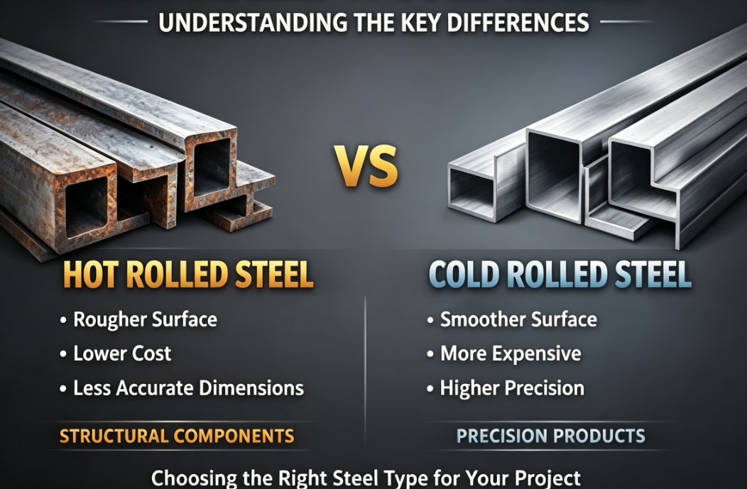 difference between cold rolled steel and hot rolled steel​